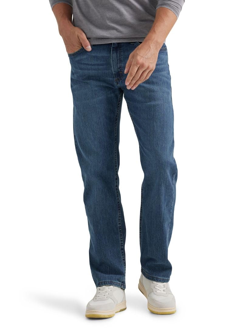 Wrangler Authentics Men's Regular Fit Comfort Flex Waist Jean, Blue Ocean, 38W x 30L