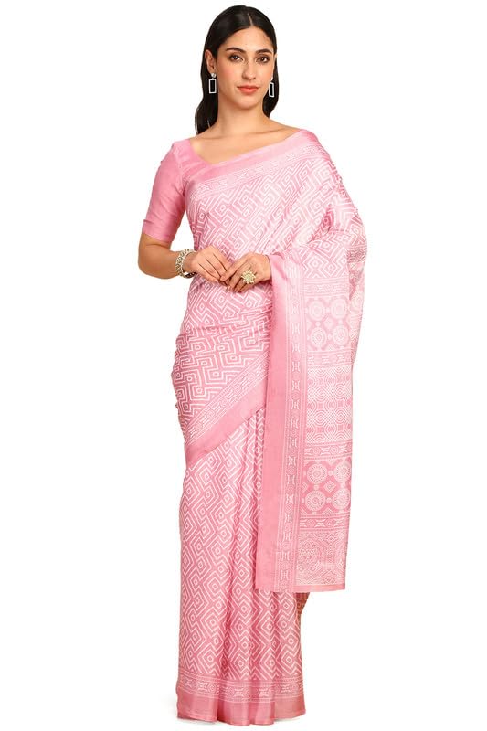 Soch Women Art Silk Geometric Print Saree