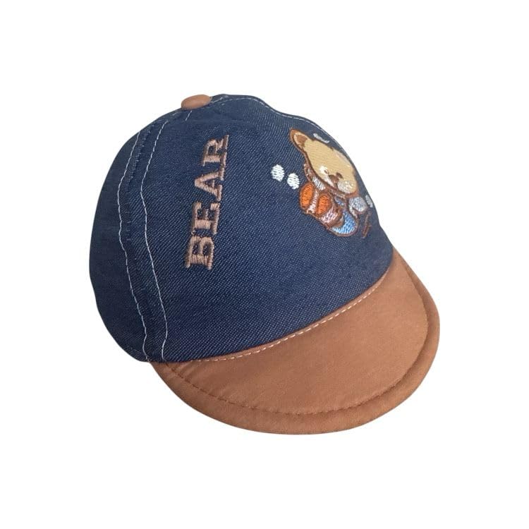 Famwrapz Baby Boys & Girls Denim Cotton Baseball Cap  Soft & Comfortable Sun Protection Hat For Newborns (03 Months), Brown 0-3