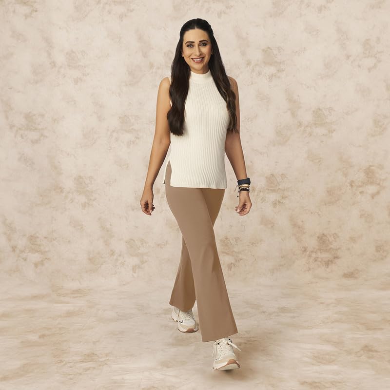 BlissClub Ultimate Flare Pants Lite Regular for Women Upto 54 ft | High Waist Trousers and Formal Pants for Office wear | Comfo