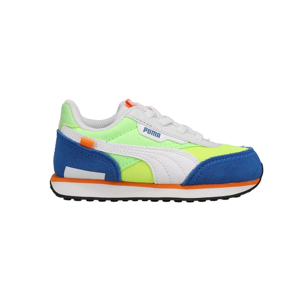 Puma Kids Future Rider Sneaker, White-Fizzy Lime Royal, 5 US Unisex Toddler