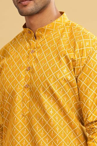 Be Active MenS Cotton Regular Kurta (C-399-2-Yellow) Size Xxl