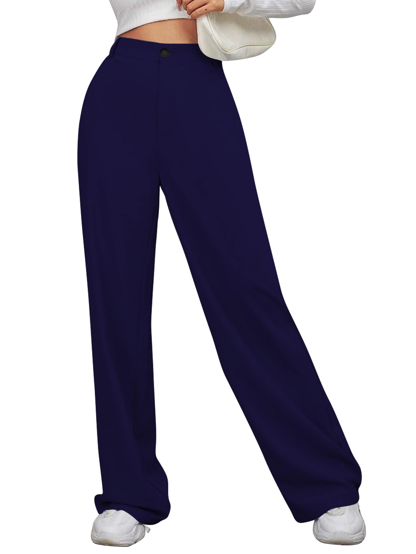 Toochki Trouser for Women | High Waist Trousers for Womens | Summer Track Pants | Casual Lycra Pant | Navy Blue