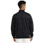 Turtle Men Knitted Printed Regular Fit Full Sleeve Black Windcheater Jacket