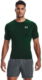 Under Armour Men's Armour HeatGear Compression Short-Sleeve T-Shirt , Forest Green (301)/White, Large
