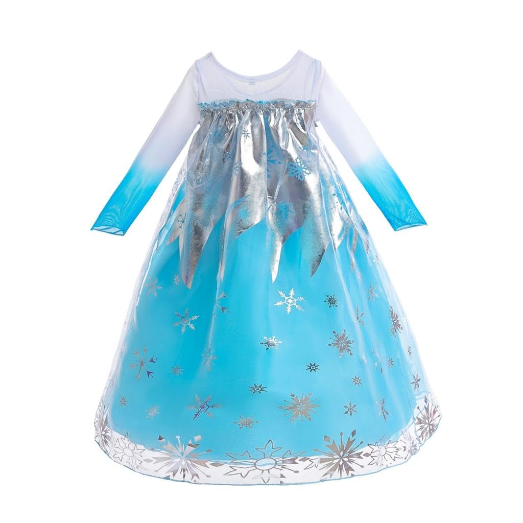 Dressy Daisy Little Girls' Ice Princess Dress Costume Birthday Halloween Christmas Fancy Party Dresses with Cape and Accessories