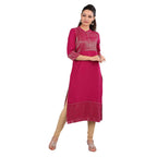 Aurelia Women'S Rayon Kurta (18Aua10095-300085_Pink_Xx-Large)