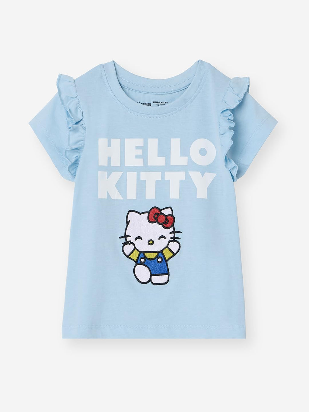 The Souled Store Hello Kitty: Kitty Love Girls Short Sleeves Round Neck Blue Graphic Printed Regular Fit Cotton T-Shirts (2-8 Yr