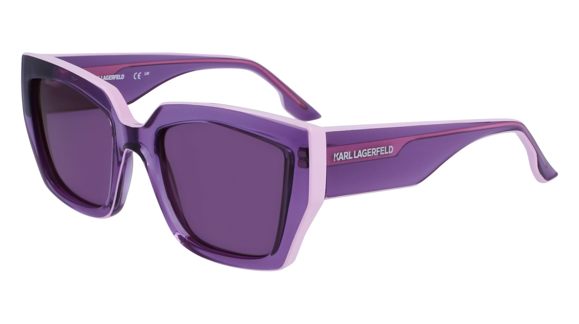 KARL LAGERFELD Women's KL6143S Rectangular Sunglasses, Lavender, 53/20/145