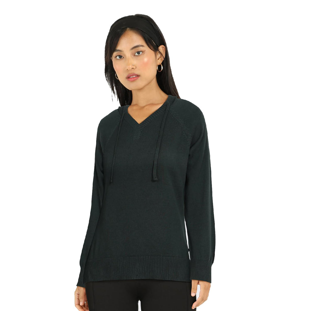 BlissClub at-Ease CottonKnit Hoodie | 100% Cotton Hoodie | Adjustable Hood | Relaxed Fit