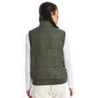 Bewakoof Womens Solid Regular Fit Sleeveless Stand Collar Nylon Jacket