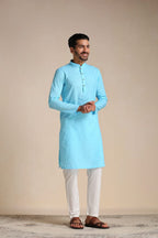 Manyavar MenS Kurta, Full Sleeves Mandarin Collar Ethnic Knee Length Kurta Only, Kurta For Festival, Wedding, Party, Anniversar