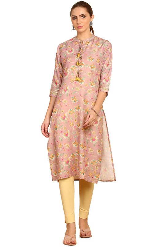 Soch Women Floral Printed Rayon Kurta with Tassels