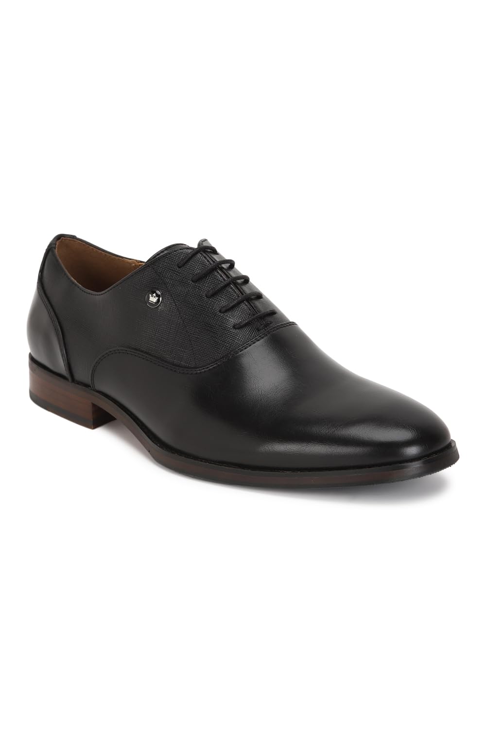 Louis Philippe Men Black Pu Lace Up Shoes, 9 Uk