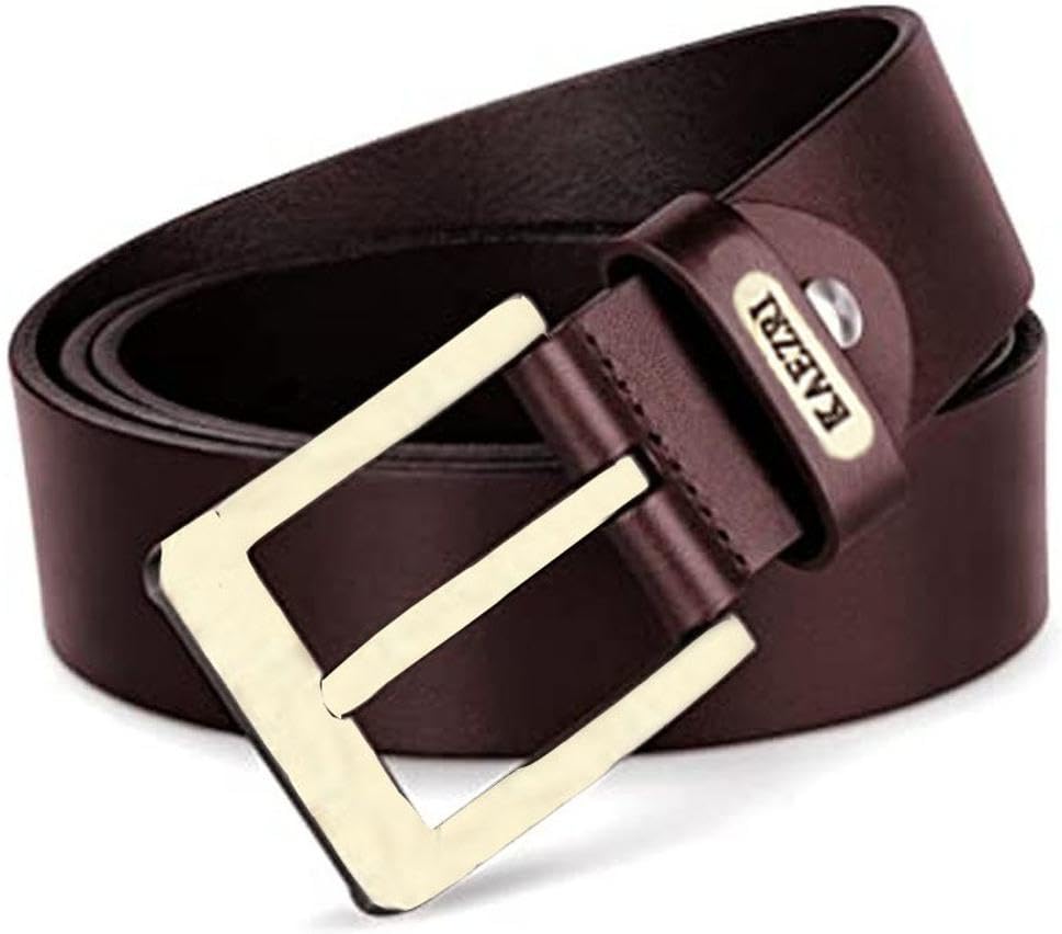 Men Brown Genuine Leather Belt_196 42