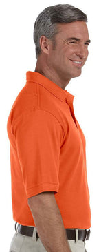 Mens 6 oz Ringspun cotton Piqu Short-Sleeve Polo - WHITE - 5XL(D0102H7KYcX)