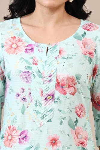 Aurelia Women'S White Printed Georgette A-Line Kurta