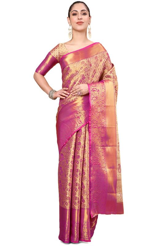 Soch Women Floral Woven Design Jacquard Weave Silk Blend Saree