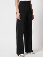 Kotty Womens High Rise Regular Solid Trousers Jade Black