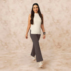 BlissClub Women The Ultimate Flare Pants with 4 Pockets - Tall | Above 5.5 | High Rise Waisted Flared Pants | Polyester, XL