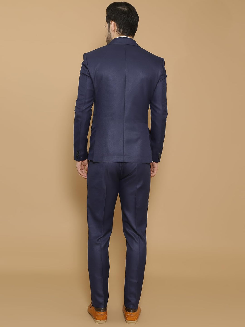 WINTAGE Mens Poly Viscose Blue Three Piece Suit-3pc1545