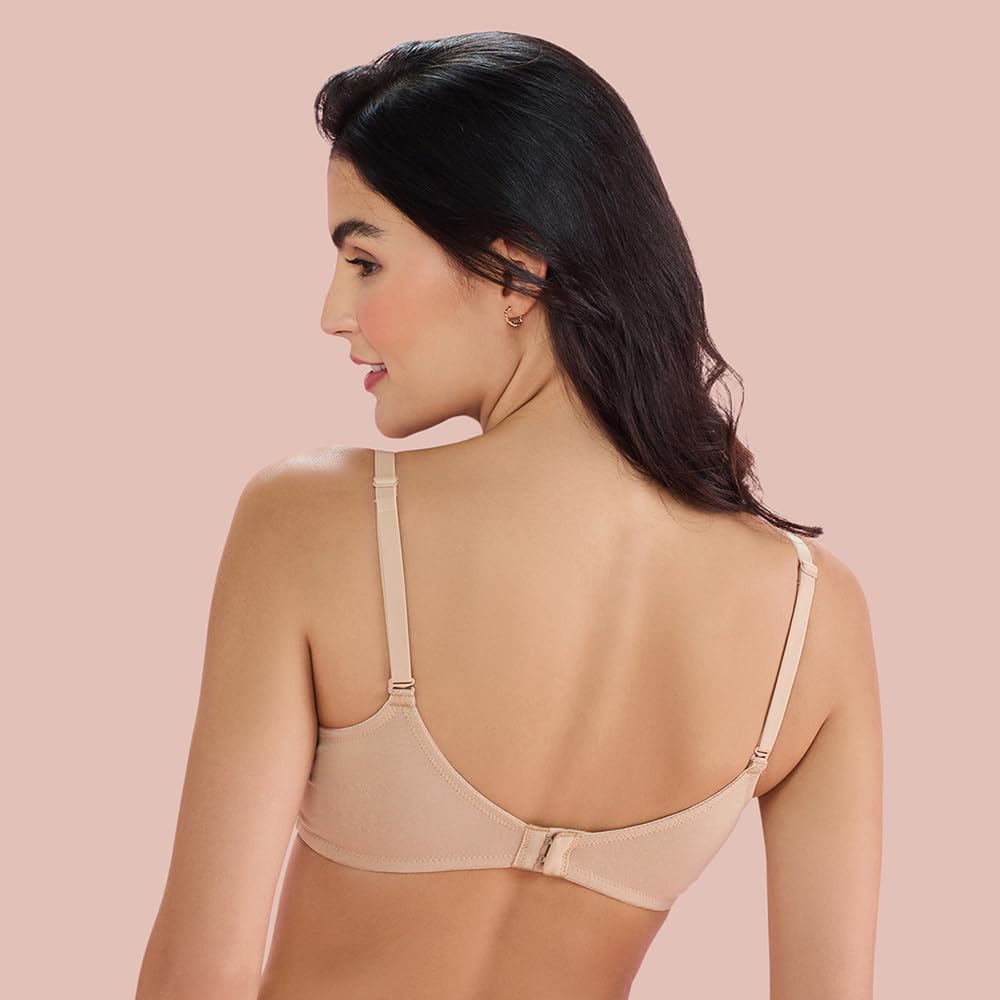 Nykd (Nyb198 Cotton Lightly Padded & Non Wired T-Shirt Bra For Women | Medium Coverage Bra With Soft Detachable Straps | Ideal F