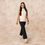 BlissClub Ultimate Flare Pants Lite Regular for Women Upto 54 ft | High Waist Trousers and Formal Pants for Office wear | Comfo