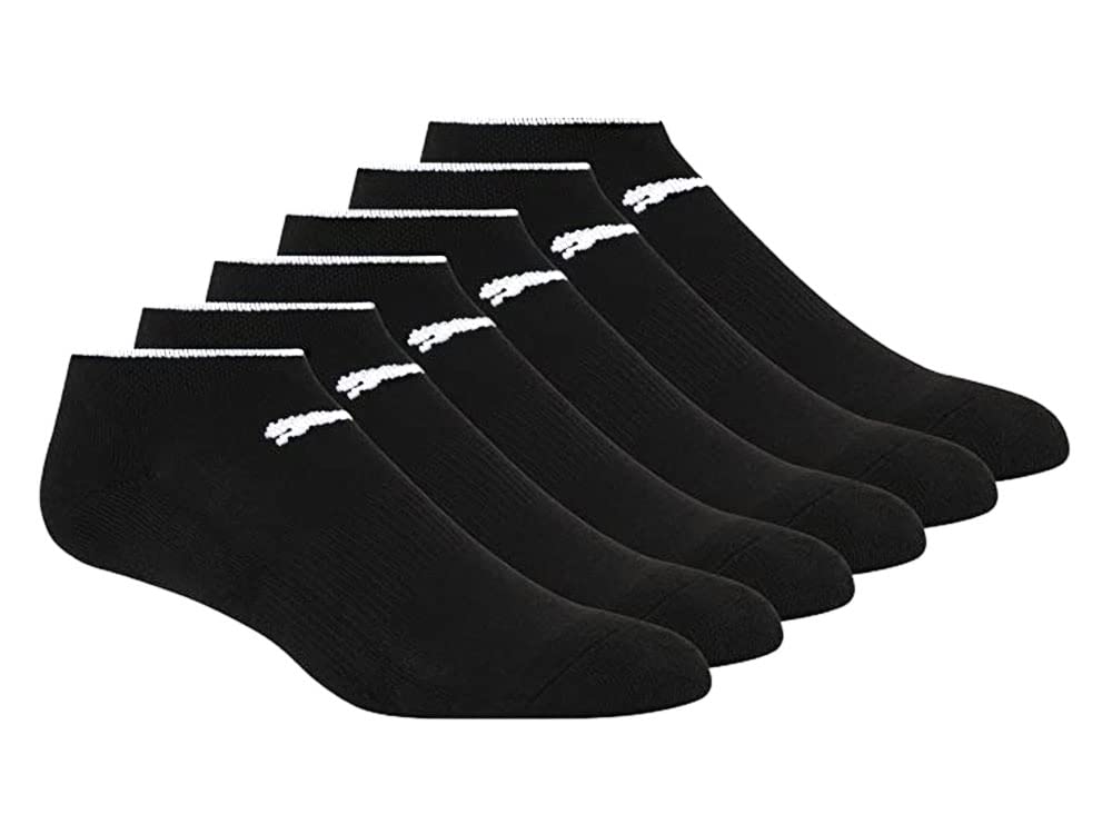 PUMA Women's 6 Pack Low Cut Socks, Black/White, 9-11 US P116390-009
