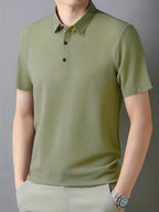 Trillmixa MenS Polyester T Shirt With Textured Pattern Spread Collar Neck Line Half Sleeves Regular Fit And Standard Length Pis