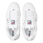 Fila Men's Strada Disruptor fashion sneakers, White/Peacoat/Vinred, 10 US