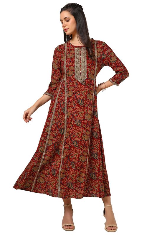 Soch Women Rayon Ethnic Motifs Dress with Sequins Work