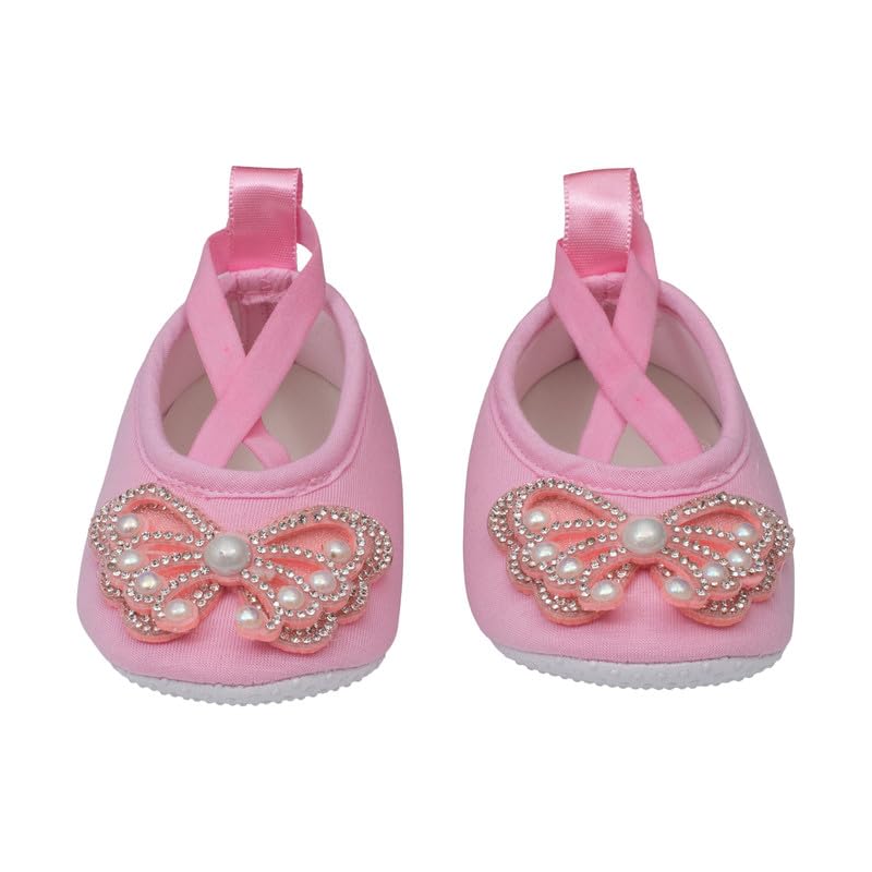 Devishi Booties With Pearl Accecory_Pink 12 Cms 2.5