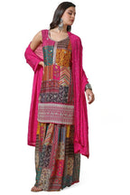 Soch Women Chinon Abstract Print Suit Set with Zardosi