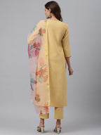 Anni Designer Women'S Cotton Blend Straight Solid Kurta With Pant & Dupatta (Baruni)