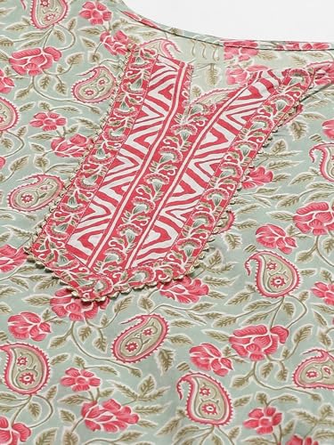 Nermosa Women Printed Kurta And Pant Set With Dupatta | Kurta Set With Dupatta | (In, Alpha, S, Peach)