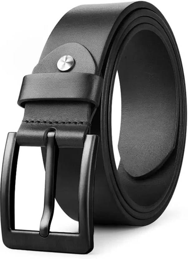 Men Black Genuine Leather Belt ()_1037 36