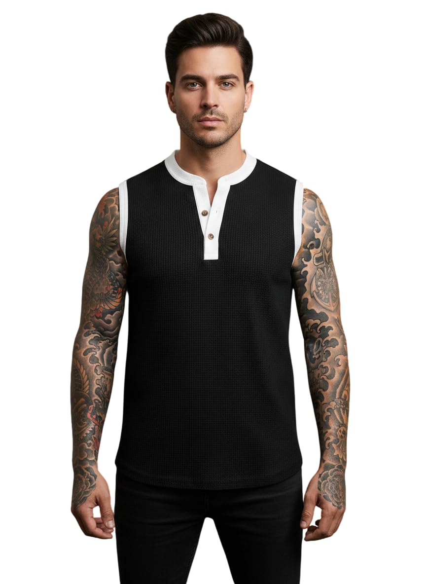 Rodzen MenS Polycotton Sleeveless Solid Vest/Tank Top