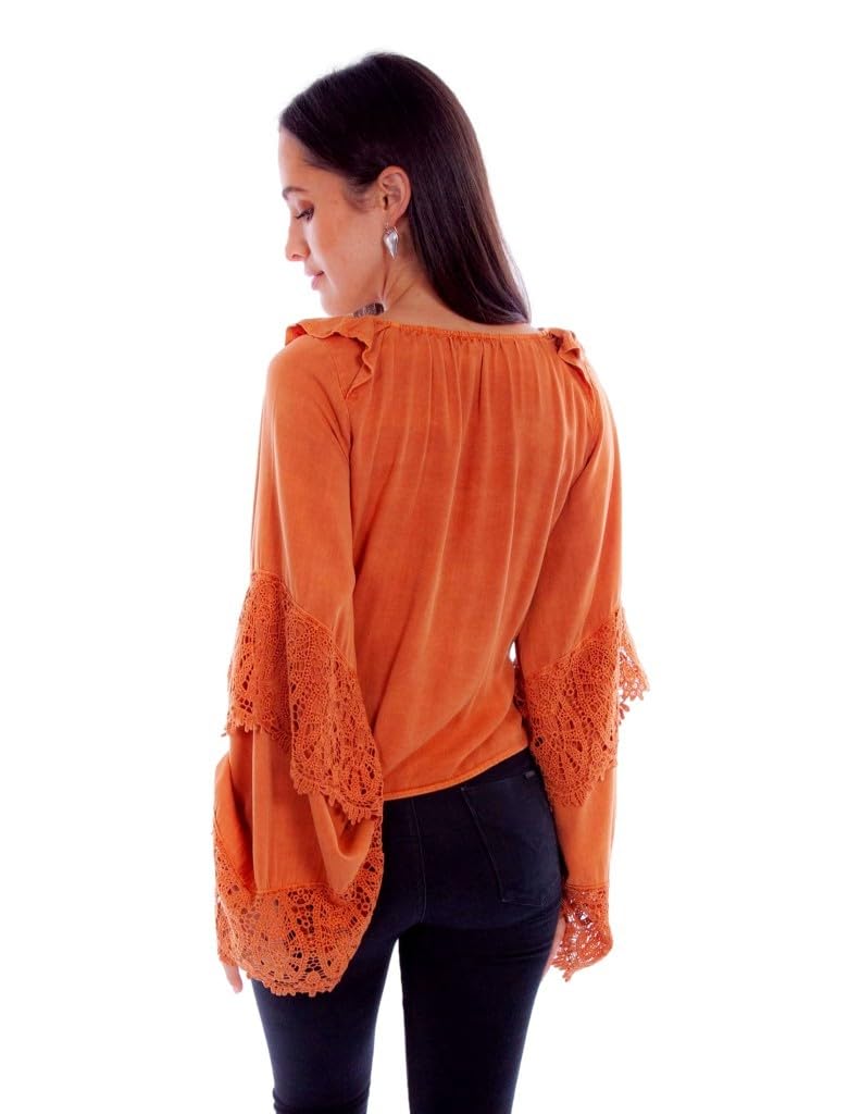 CROCHET BELL SLEEVE TOP