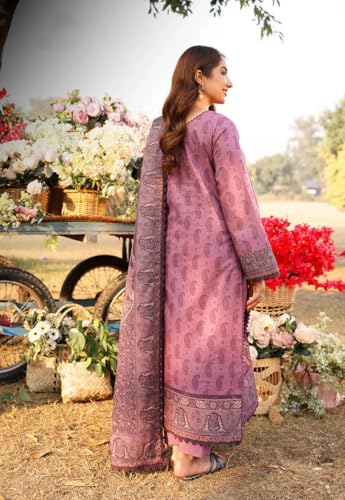 ANNI DESIGNER Womens Rayon Viscose Printed Straight Kurta with Pant & Dupatta (Pyaza Pink_XL_Pink_X-Large)