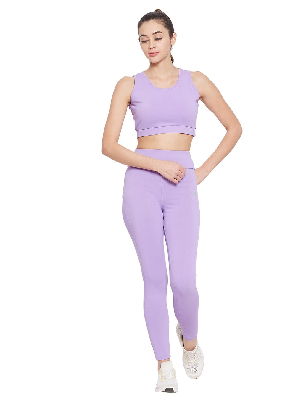 Clovia Womens Regular Fit Polyester Tights (AB0042A12S_Purple_S)