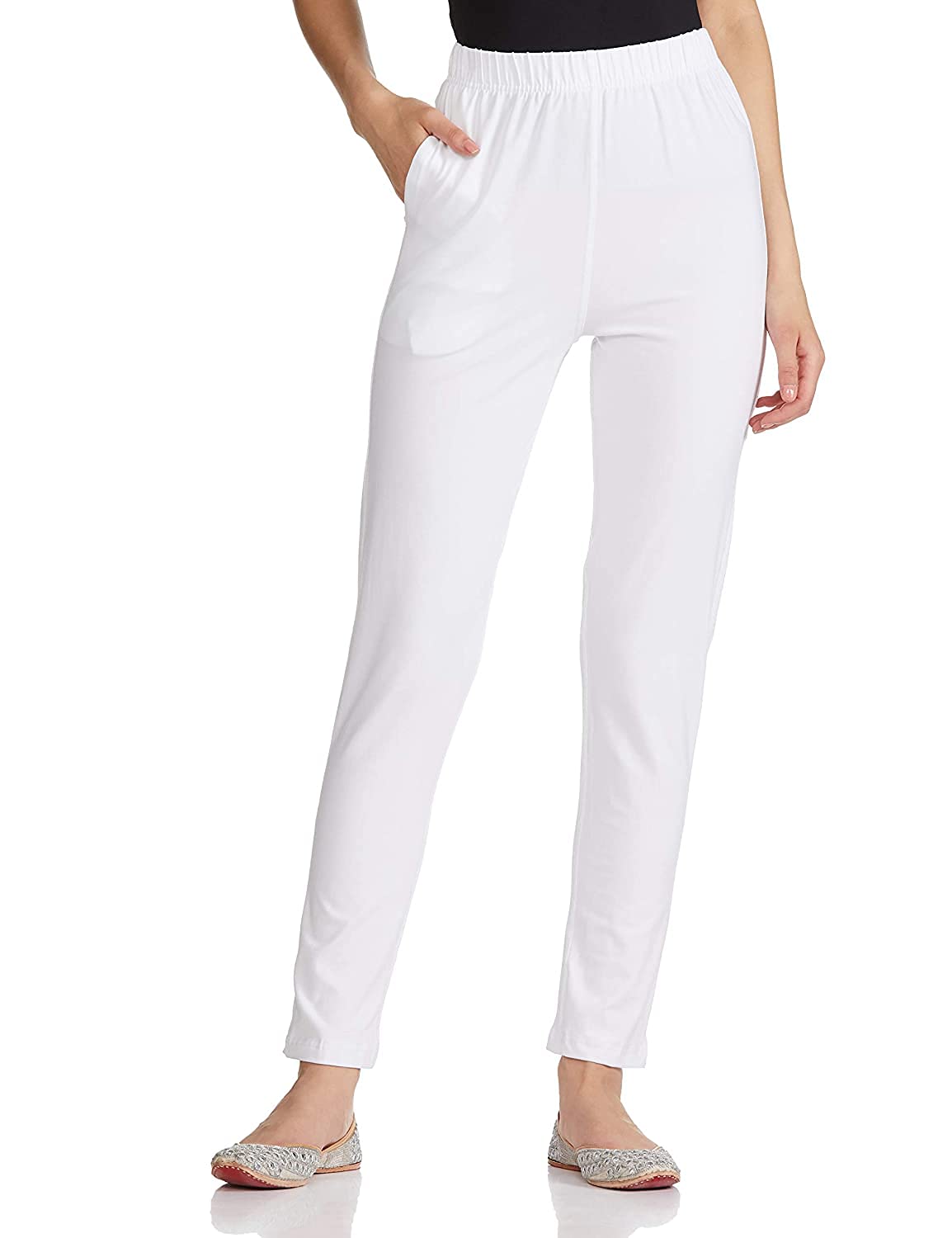 Lux Lyra Women Women Straight Kurti Leggings Pant (Free Size) White, Small