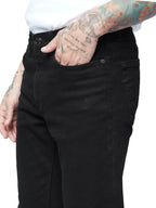 The Souled Store Solids: Black (Slim Fit) Mens and Boys Cotton and Spandex Black Color Men Jeans