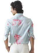 Eyebogler Men Regular Fit Printed Spread Collar Casual Shirt
