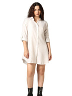 Greciilooks Western Dress For Women| Shirt Collar Solid A-Line Dress| Plus Roll Tab Sleeve Shirt Dress| WomenS Comfort Summer D