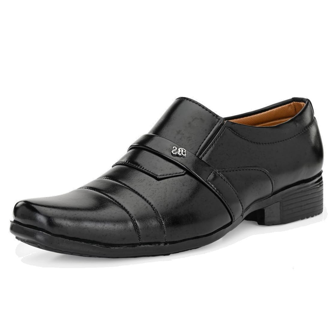 Leatherkraft Round Toe Formal SlipOn Shoes Black 9