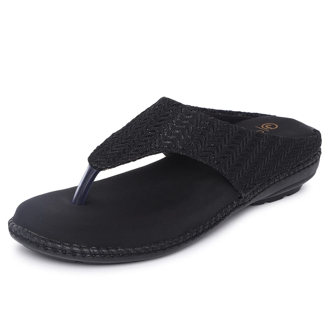 ORTHO JOY Extra-Soft Doctor Slippers for Women (Black)