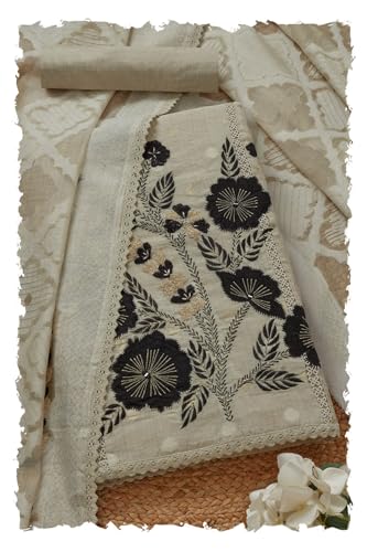 Soch Women Chanderi Embroidered Unstitched Dress Material with Thread Work