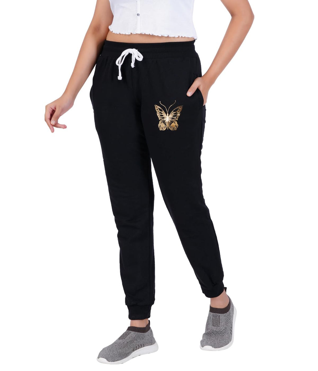 T2F Womens Regular Track Pants (WOM-JOG-01_Black