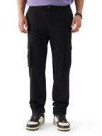 The Souled Store Solids: Onyx Men and Boys Regular Fit Cargo Pants Mens Cargo Pants Trousers for Men Multi-Pocket Work Outdoor 