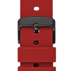 WOCCI 16mm Silicone Watch Band, Quick Release Rubber Replacement Strap with Black Stainless Steel Buckle (Christmas Red)